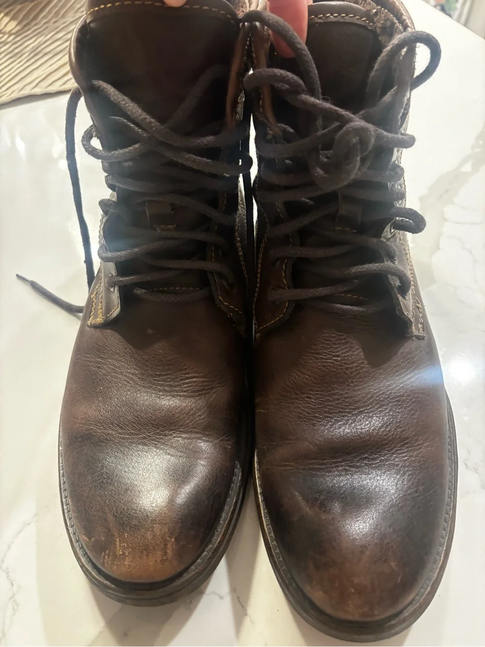 Men's Brown Leather Lace-Up Boots